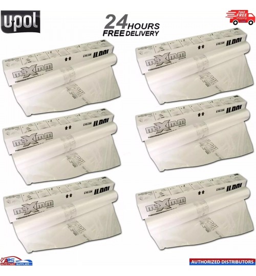 6x U-Pol Clear Static Poly Masking Roll 5m x 120m U-Pol